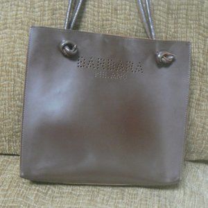 Barbara Milano Handbag Purse Tote Bag Dark Brown GUC